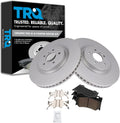 TRQ Front Brake Pad and Rotor Set Ceramic Coated Vented Rotors Compatible with 2008-2013 Infiniti G37 2014-2019 Q50 Q70 2009-2013 FX50 2011-2013 M37 M56 2014 QX70 2014-2015 Q60 2009-2020 Nissan 370Z