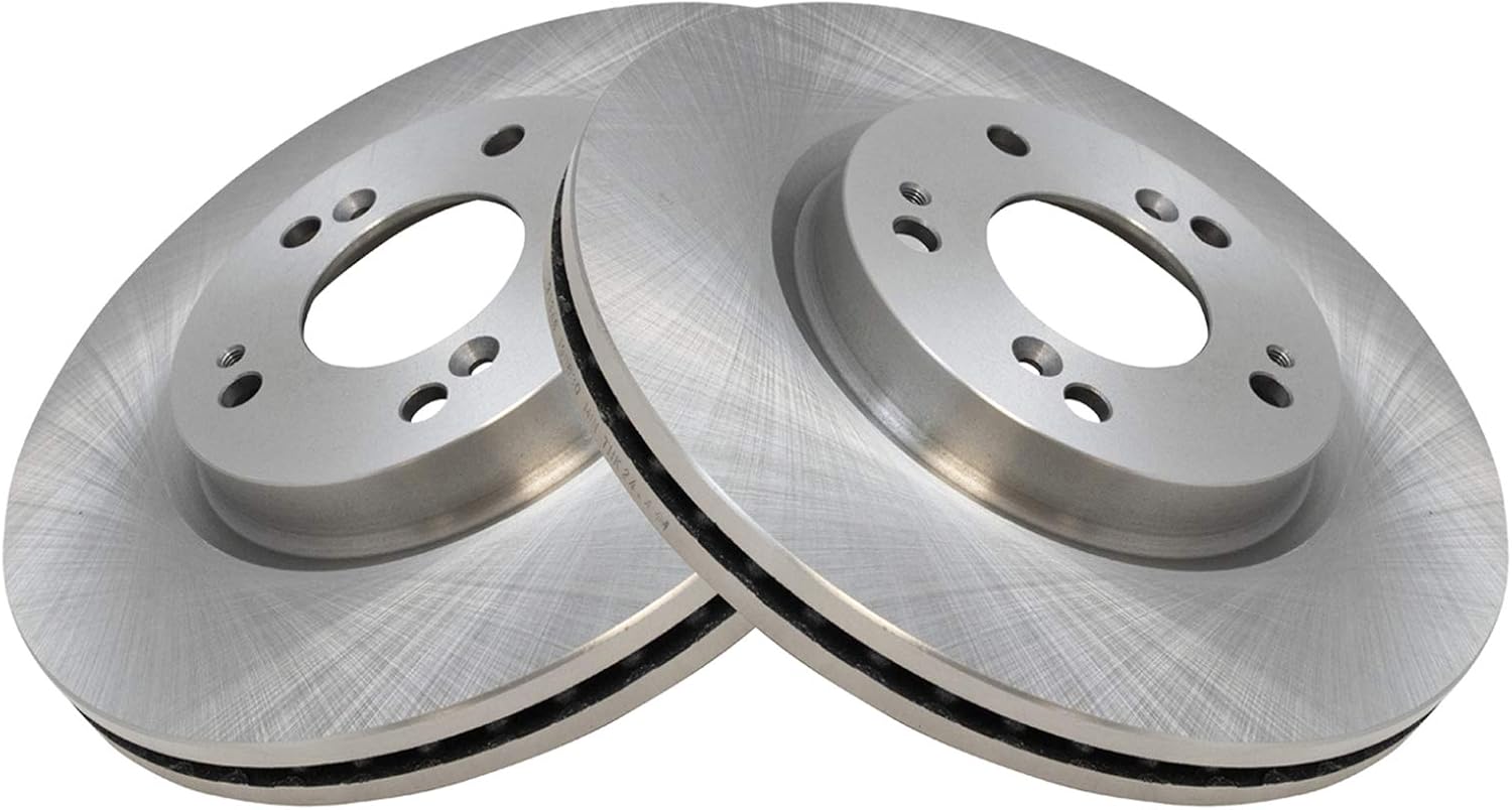 TRQ Front Brake Pad and Rotor Set Ceramic Vented Rotors Calipers Compatible with 2011-2014 Chrysler 200 2008-2014 Dodge Avenger Caliber 2007-2017 Jeep Compass Patriot