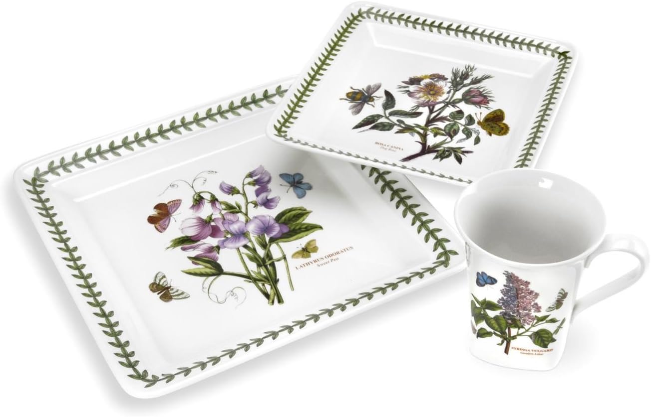 Portmeirion Botanic Garden Square 12-Piece Starter Set, Service for 4