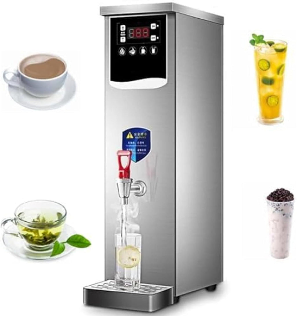 Hot Water Dispenser with Smart Digital Display and Timing, Commercial Hot Water Dispenser with Spigot, Rapid Heating for Restaurant, Hotel, Office Silver