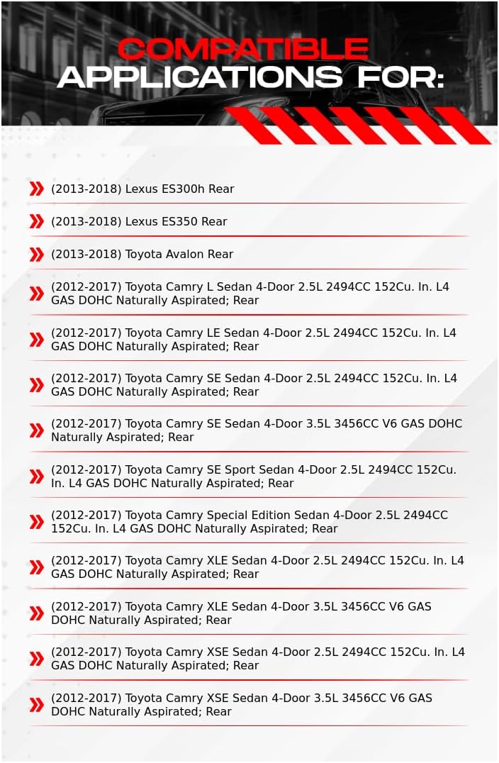 R1 Concepts Rear Brake Kit Fits 2013-2018 Lexus ES300h, ES350, Toyota Avalon; 2012-2017 Toyota Camry| Semi Met Brake Pads and Drilled Slotted Brake Rotors| 11.1' Rear