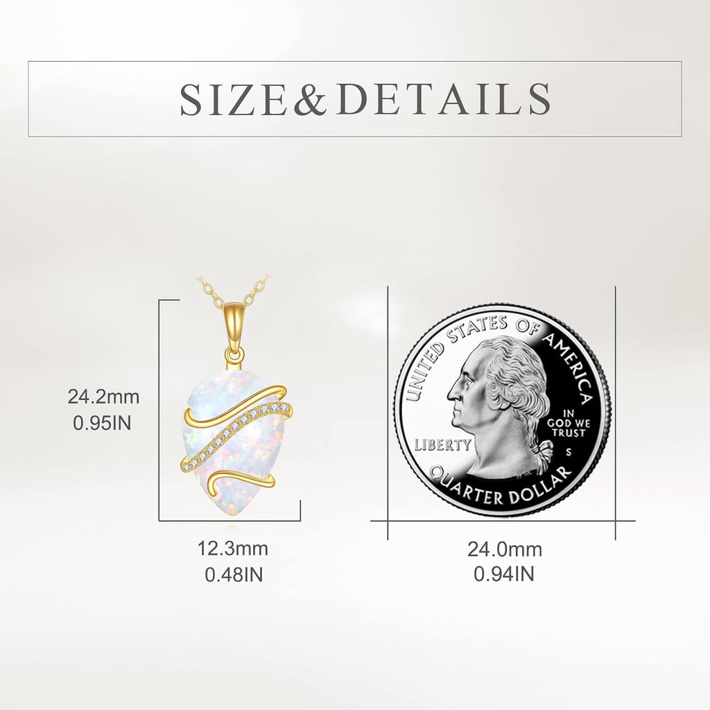 DOVRAN 14K Solid Gold Cat/Butterfly/Heart/Teardrop Necklace for Women 14K Gold Opal/Lapis Lazuli/Black Onyx Pendant Jewelry Gift for Women
