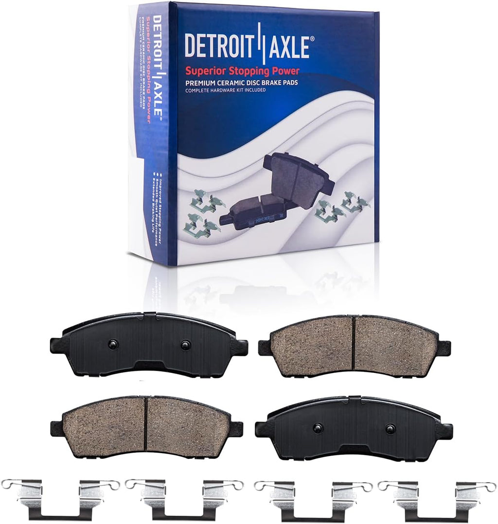 Detroit Axle - 4WD Brake Kit for 99-04 F-250 F-350 Super Duty 00-05 Ford Excursion, Disc Brake Rotors 1999 2000 2001 2002 2003 2004 Ceramic Brake Pads Replacement 8 Lugs