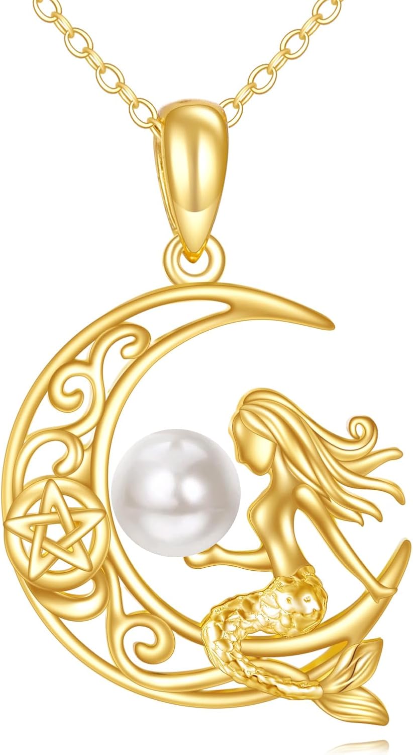 KECHO Christmas Gifts 14k Solid Gold Animals Necklace for Women Giraffe Bee Elephant Ladybug Koala Axolotl Horse Unicorn Cat Necklaces Pendant Jewelry Mothers Day Birthday for Mom Wife Friends