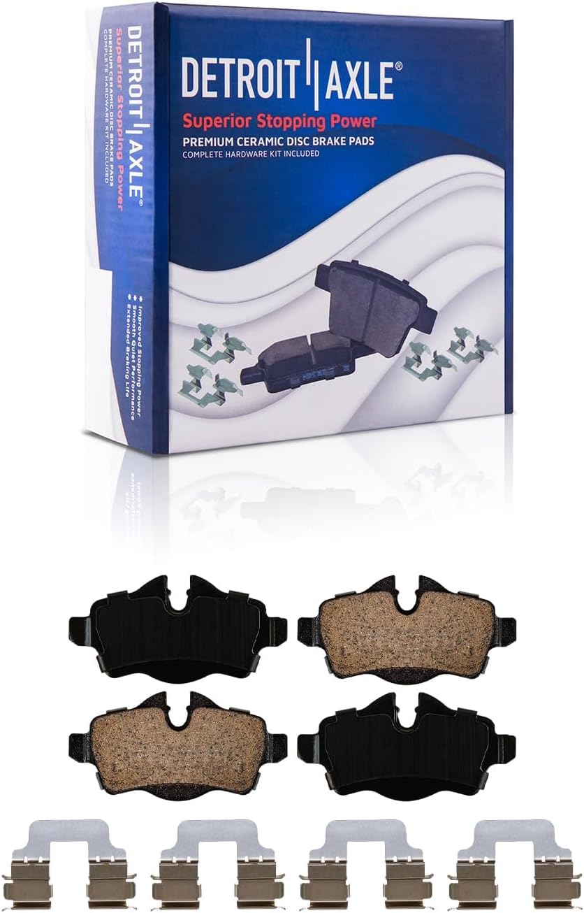 Detroit Axle - Brake Kit for 2009-2015 Mini Cooper, Disc Brake Rotors Ceramic Brakes Pads with Hardware 2010 2011 2012 2013 2014 Replacement : 11.57' inch Front and 10.20' inch Rear Rotor