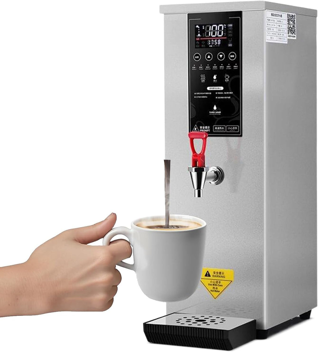 Commercial Water Boiler Dispenser, Hot Water Dispenser Countertop 3000W, with Drip Tray, LCD Touch Screen, for Tea Coffee Shop Dessert Shop Hotel,Silver
