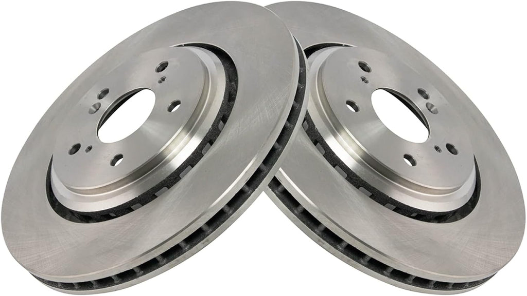 TRQ Front Ceramic Brake Pad and Rotor Set Compatible with 2015-2020 Acura TLX with 320mm Front Rotors