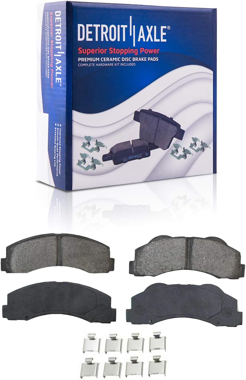 Detroit Axle - Front Brake Kit for Ford 10-21 Expedition, 10-11 F-150, 10-21 Lincoln Navigator, Drilled Brake Rotors Brake Caliper Ceramic Brakes Pads Replacement [13.78 inch Rotors]