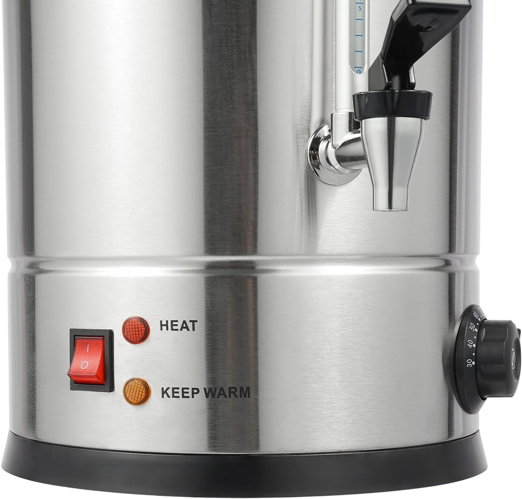 12L WantJoin Electric Heating Beverage Dispenser, 1500W Hot Drink Dispenser 304 Stainless Steel Interior Insulated Beverage Heaters Cold & Hot Water Dispenser with Spigot for Coffee Tea Milk