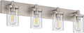 Aipsun Brushed Nickel Bathroom Light Fixtures 4 Lights Vanity Light for Bathroom Lighting Fixtures Over Mirror(Exclude Bulb)