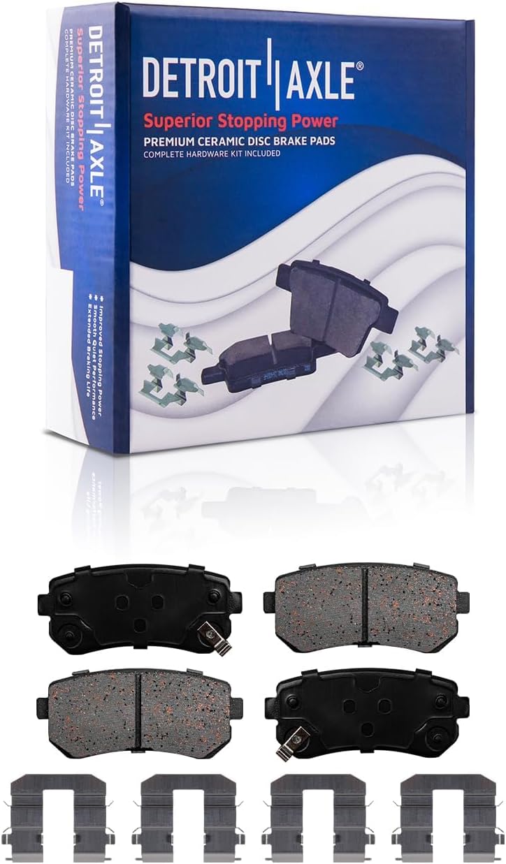 Detroit Axle - Brake Kit for 2010-2013 Kia Forte Koup, 2013 Forte5, Drilled and Slotted Disc Brake Rotors Ceramic Brakes Pads Replacement : 11.02' inch Front and 10.31' inch Rear Rotor