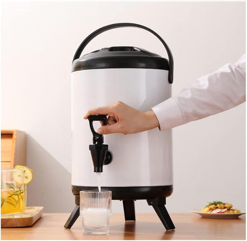Stainless Steel Hot And Cold Water Dispenser 6L 8L 10L 12L Urn Boiler - Portable Large Capacity Sealing Teapot With Faucet For Catering, Office, Hotels, Party(Blue,10L)