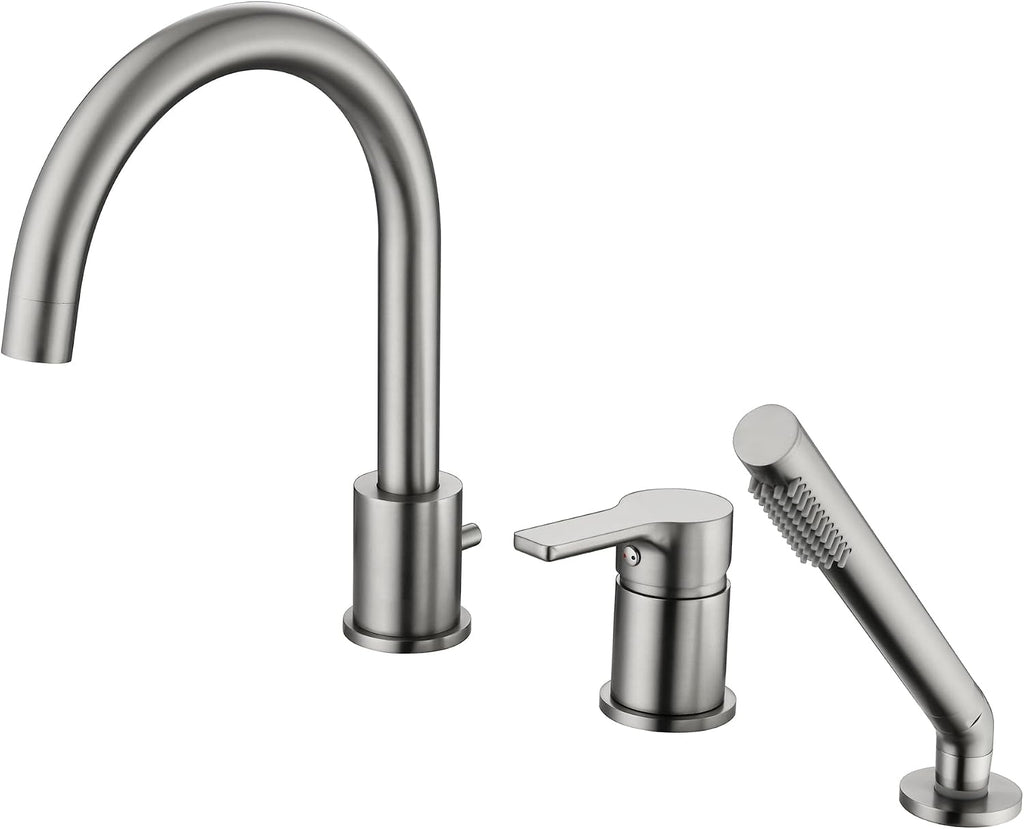 SUMERAIN Roman Tub Faucet Brushed Nickel Bathtub Faucet Set with Handheld Shower Sprayer