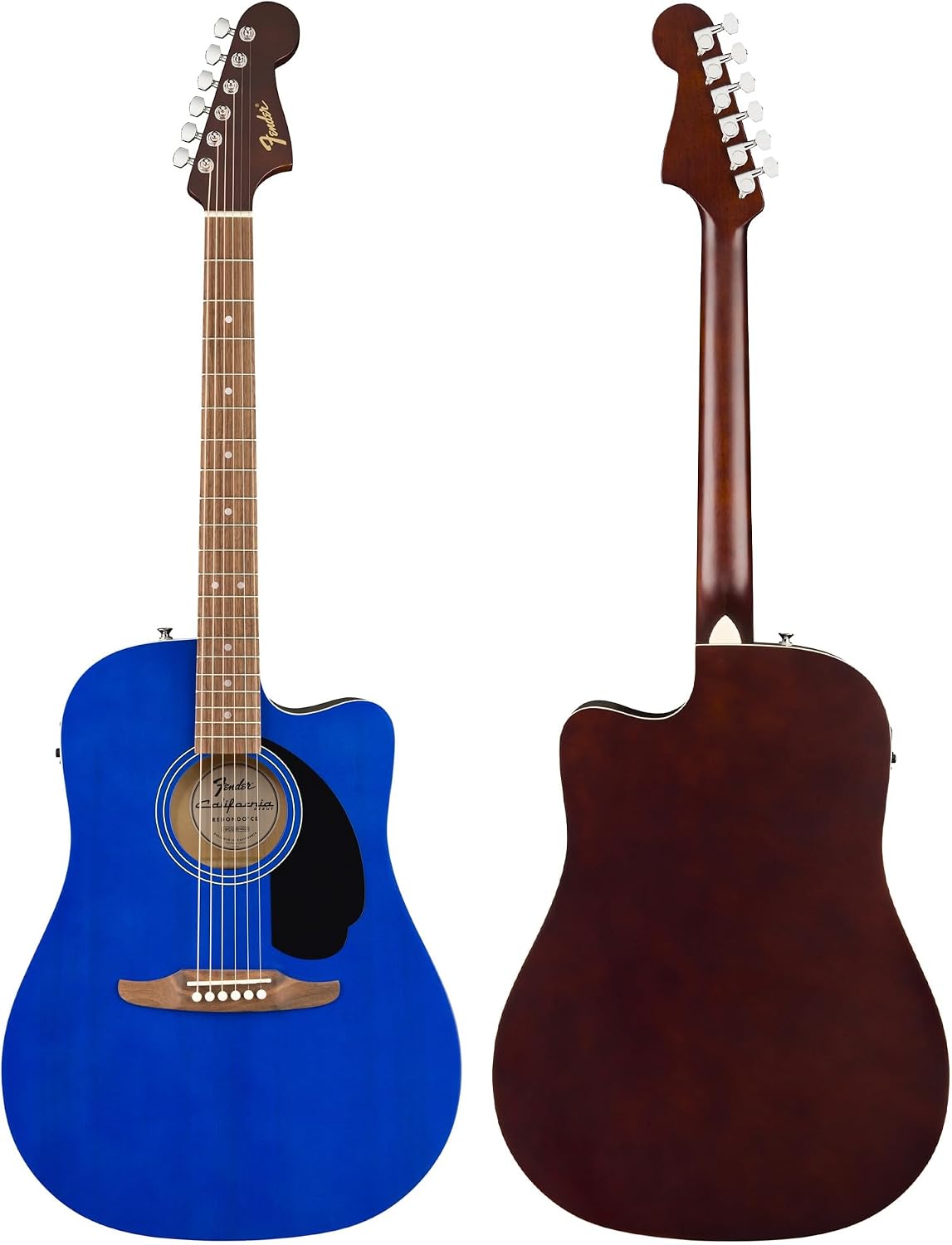 Fender California Redondo CE Acoustic-Electric Guitar - Saphire Blue Bundle with Gig Bag, Strap, Strings, Picks, and Austin Bazaar Instructional Video