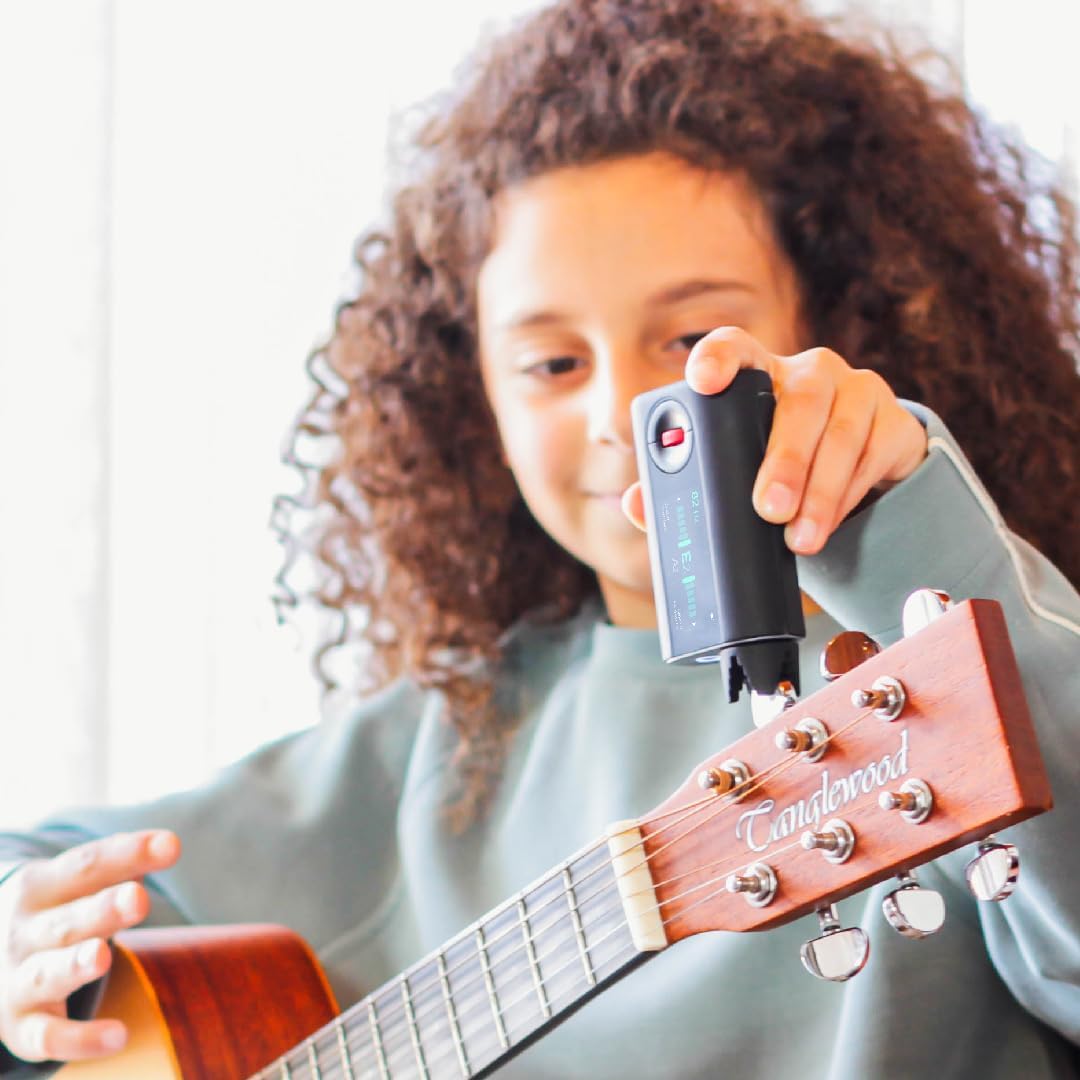 Roadie 4 Smart Automatic Guitar & Ukulele Tuner | 150+ Preset Tunings for Acoustic, Electric, 12-String Guitars, Banjo, Mandolin with Built-in Metronome, String Winder and Signature Power Bundle