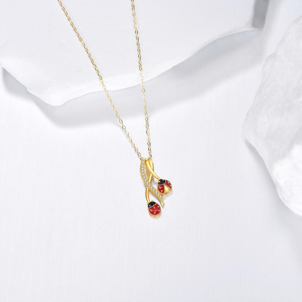 DOVRAN 14K Solid Gold Cat/Butterfly/Heart/Teardrop Necklace for Women 14K Gold Opal/Lapis Lazuli/Black Onyx Pendant Jewelry Gift for Women