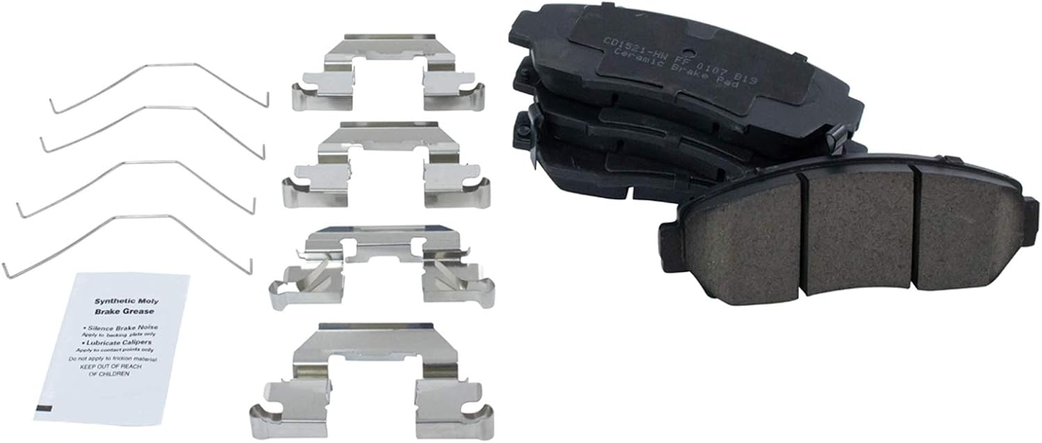 TRQ Front Brake Pad and Rotor Set Ceramic Vented Rotors Compatible with 2011 Honda Accord Crosstour 2012-2016 CR-V 2012-2015 Crosstour