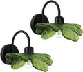 Matte Black Vanity Lighting Fixture Bathroom Wall Sconce Set of 2 Vintage Wall Sconce Lights Wall Lamp with Green Glass Shade Bathroom Vanity Light Over Mirror for Bedroom Hallway Living Room