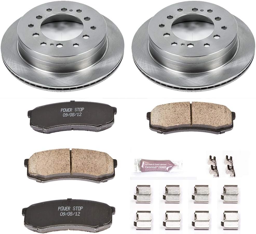 PowerStop Rear Brake Kit for Lexus GX470 2003-09 |Toyota 4Runner 2003-09 |FJ Cruiser 2007-09 |Sequoia 2001-07 - Z17 Ceramic Brake Pads & Disc Rotors Replacement, KOE2405