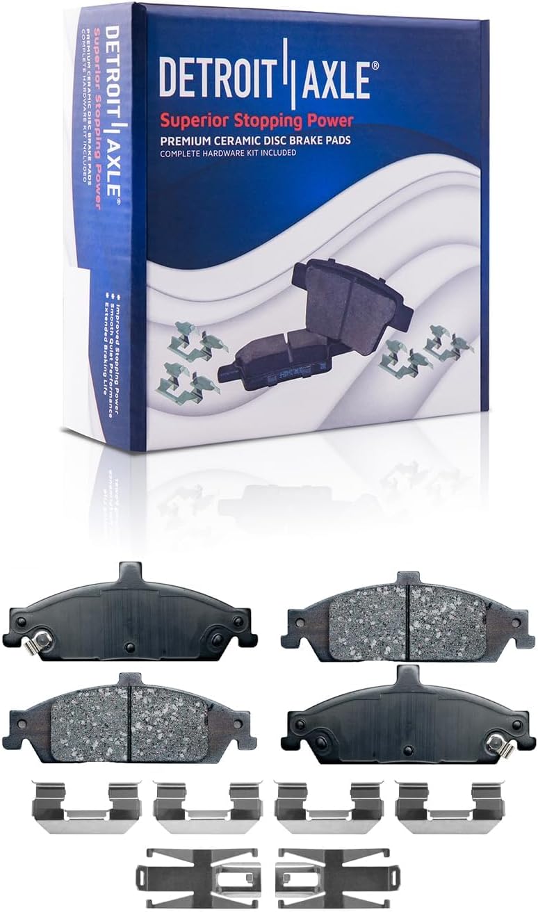 Detroit Axle - Front Brake Kit for 1997-2003 Chevy Malibu, 99-04 Olds Alero, 99-05 Pontiac Grand Am, 97-99 Cutlass Drilled & Slotted Brake Rotors Ceramic Brakes Pads Wheel Bearing Hubs Replacement