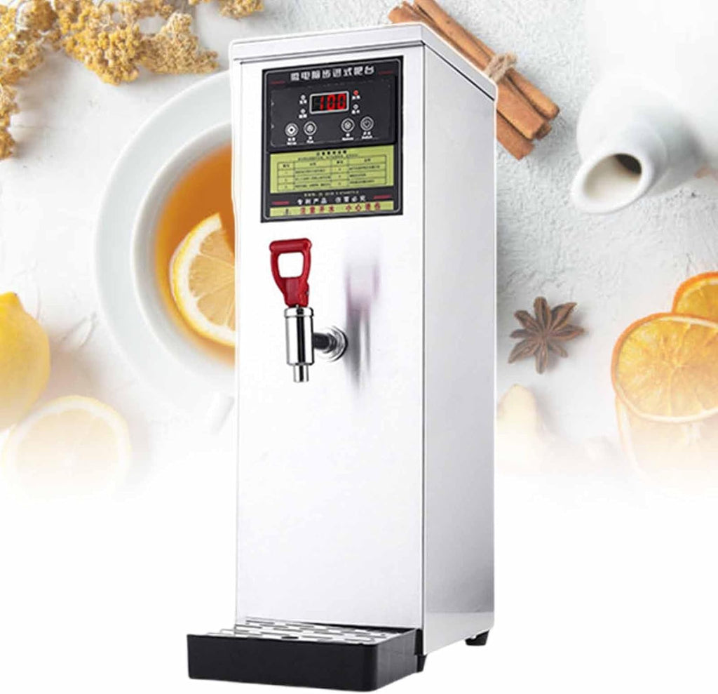 Commercial Hot Water Dispenser, Stepping Type Boiling Water Machine, Hot Water Constant Temperature Machine, Stainless Steel Material, LCD Temperature Display,Silver