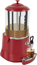 Commercial Hot Chocolate Machine 10L/2.64Gal Red Stainless Steel Electric Chocolate Mixing Machine Hot Beverage Warmer Dispenser 86-194℉ Temperature Control for Heating Chocolate Coffee Milk Tea