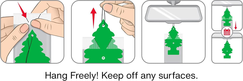 LITTLE TREES Air Fresheners Car Air Freshener. Hanging Tree Provides Long Lasting Scent for Auto or Home. Lavender, 24 Airs Fresheners (Pack of 6)