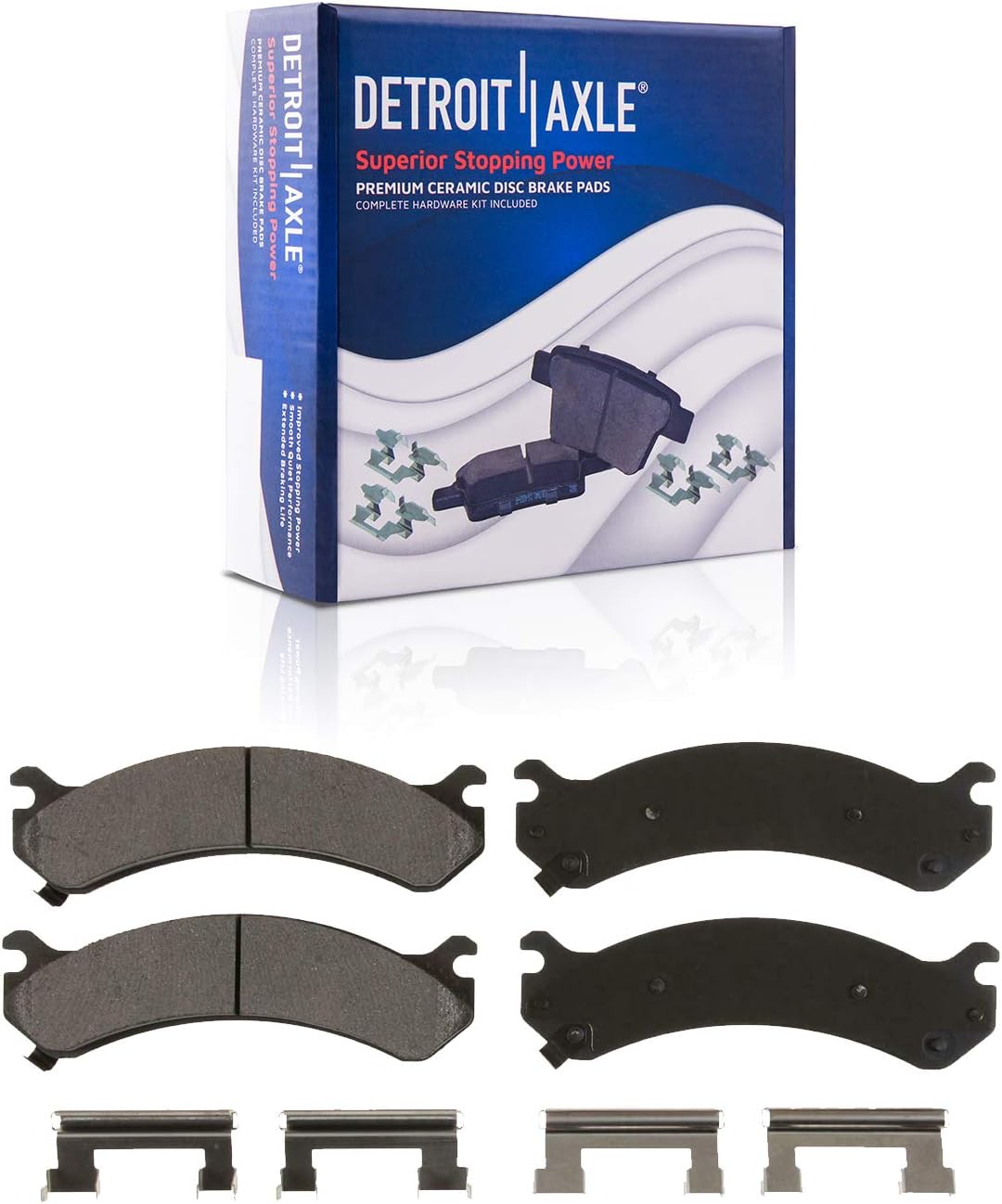Detroit Axle - Brake Kit for Chevy GMC Express Savana 2500 3500, Drilled & Slotted Brake Rotors Ceramic Brakes Pads Brake Calipers Front & Rear Replacement: 12.80 inch Front & 12.99 inch Rear Rotor