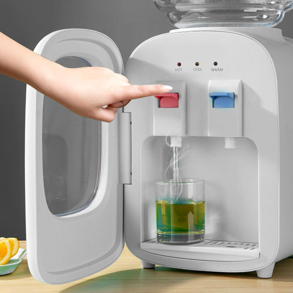 Yosoo Hot Cold Water Dispenser, Professional Dual Use Safe Efficient Small Countertop Water Cooler for Home and Office Stainless Steel Liner Heating