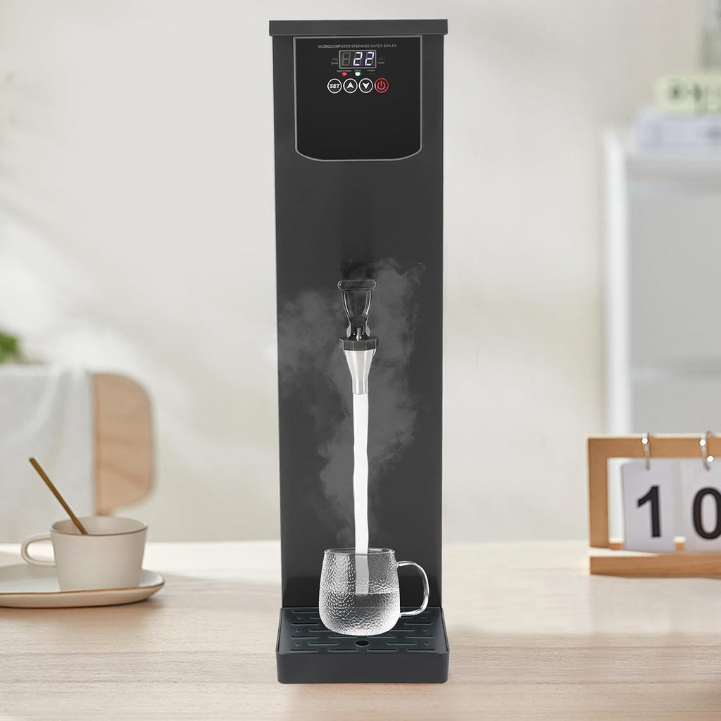 30L/7.93Gal Commercial Commercial Hot Water Boiler, Electric Countertop Dispenser, Step-heating Temperature Control 86°F-206°F, for Tea Coffee Office Restaurant, 3000W
