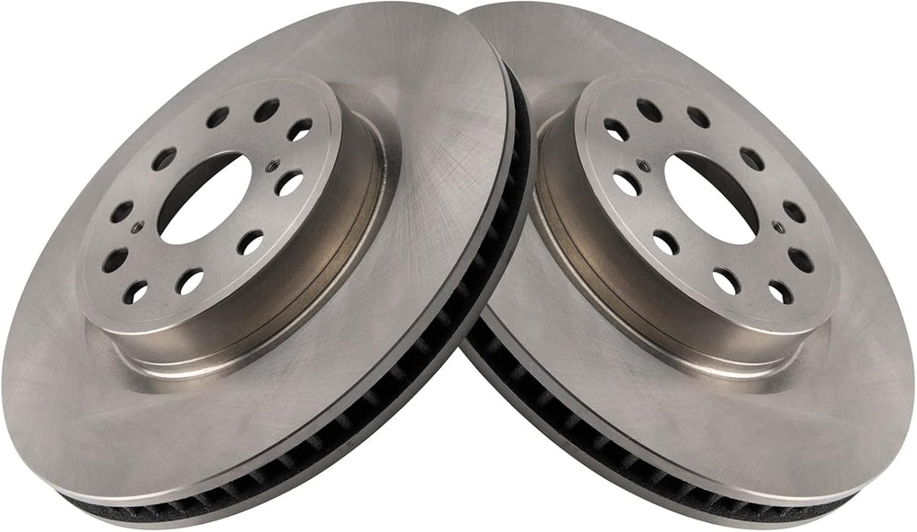 TRQ Front Brake Pad and Rotor Set Ceramic Vented Rotors Compatible with 2007-2017 Lexus LS460