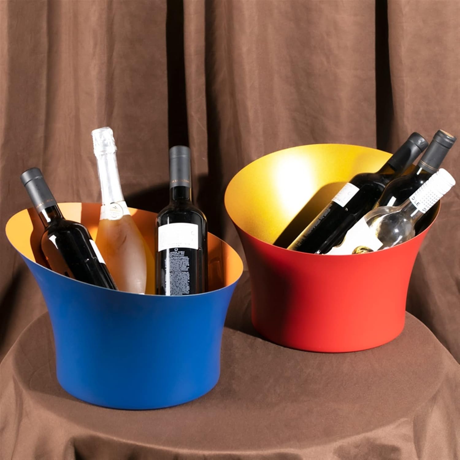 Ice Buckets Ice Buckets Stainless Steel Thickened Ice Buckets Champagne Bucket Bar Ktv Ice Bucket for Home Bar and Parties Insulated Ice Bucket (Color : B)