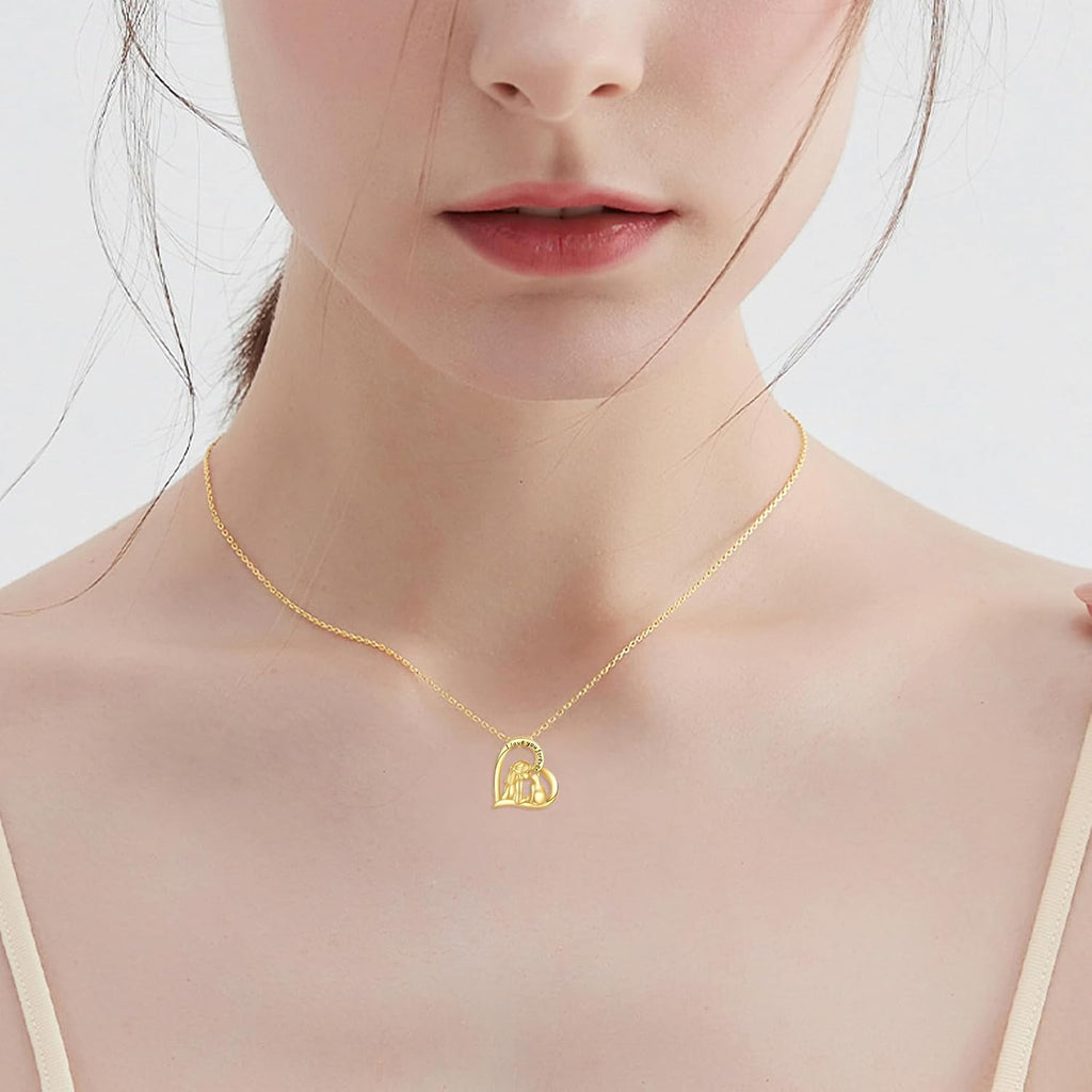 KECHO Christmas Gifts 14k Solid Gold Animals Necklace for Women Giraffe Bee Elephant Ladybug Koala Axolotl Horse Unicorn Cat Necklaces Pendant Jewelry Mothers Day Birthday for Mom Wife Friends