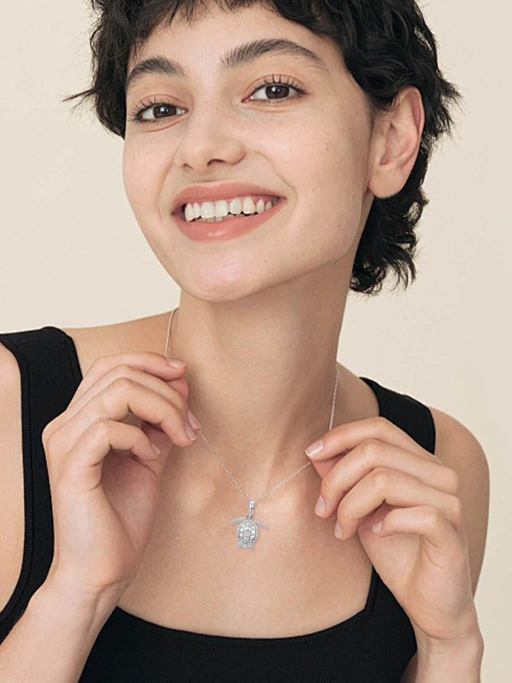 ZBA Natural Diamond Animal Necklaces for Women, 18k Gold Plated 925 Sterling Sliver Fine Jewelry Meaningful Gifts (Color F-G/Clarity I1-I2)