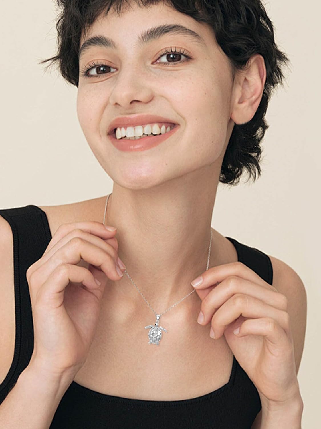 ZBA Natural Diamond Animal Necklaces for Women, 18k Gold Plated 925 Sterling Sliver Fine Jewelry Meaningful Gifts (Color F-G/Clarity I1-I2)