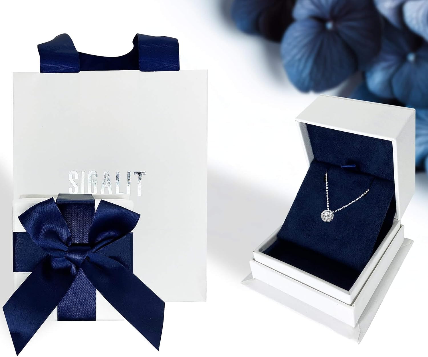 Moissanite Necklace for Women S925 Sterling Silver Jewelry Solitaire Halo Pendant Lab Created Gem for Her Gift for Mothers Day Wedding Anniversary Birthday - to My Wife Daughter Mom Grandma Girlfriend