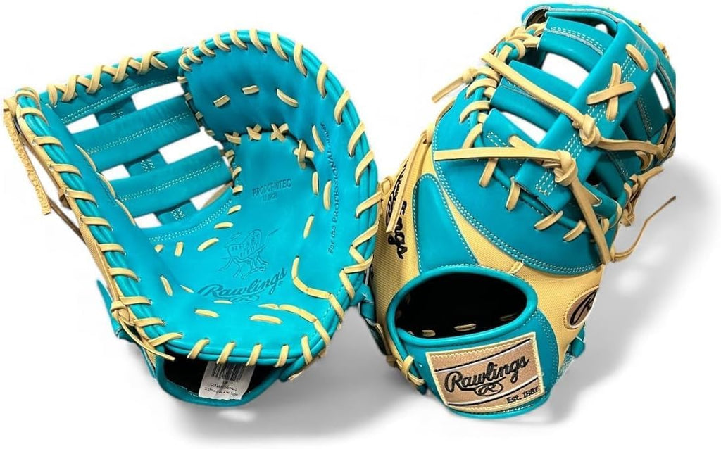 Rawlings Heart of the Hide Speed Shell Baseball Glove – Teal/Blonde – First Base Mitt & Catcher's Mitt – Pro HOH Leather – Lightweight – RHT & LHT Available