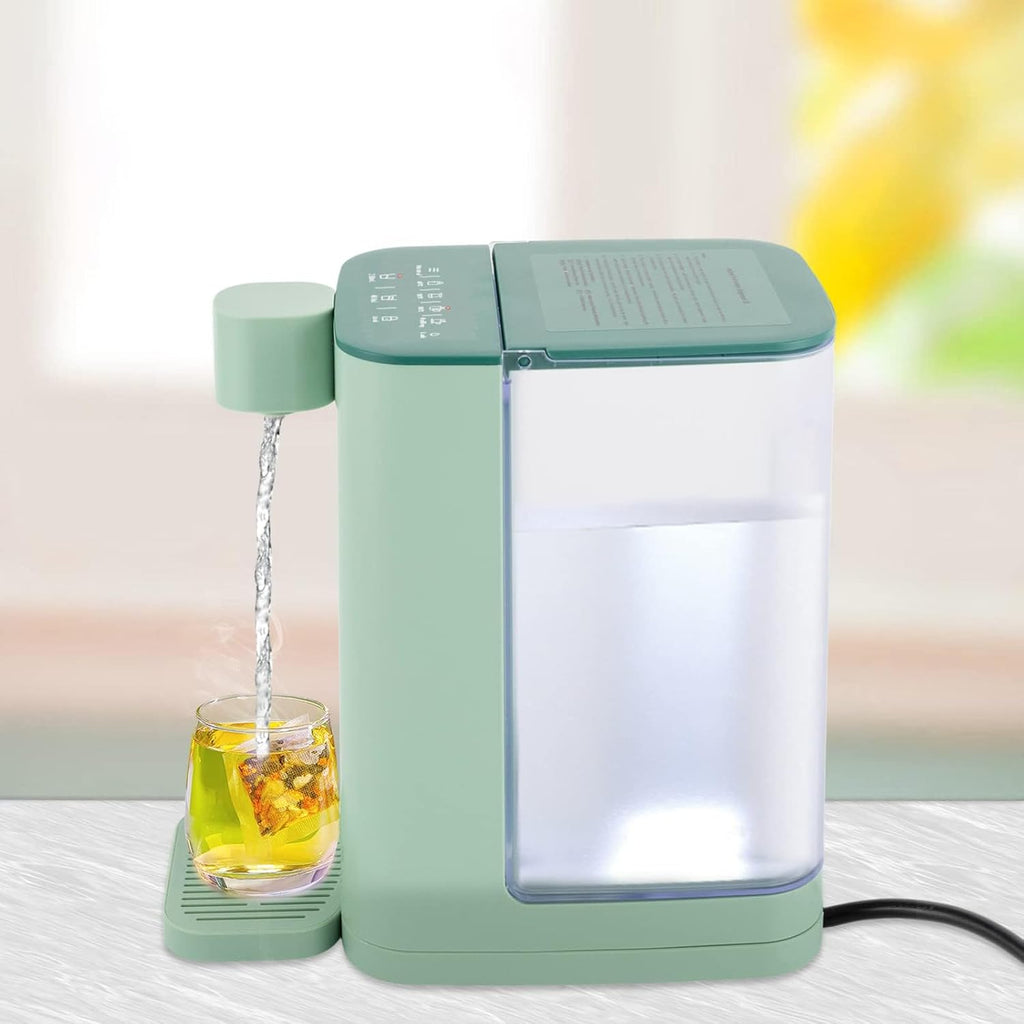 Instant Hot Water Dispenser, Countertop Water Dispenser System for Quick Heating & Outputting, Adjustable 5 Temperatures & 2 Water Outputs, 3L Water Tank Capacity,Green