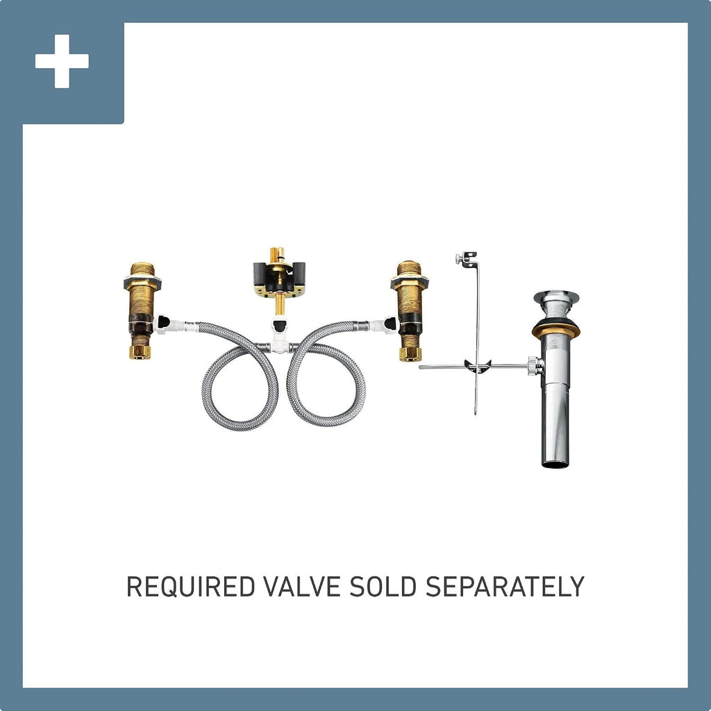 Moen T6708BL Genta LX Two-Handle Widespread Modern Bathroom Faucet, Valve Required, Matte Black