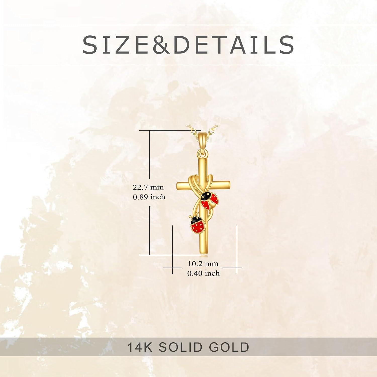 KECHO 14k Real Gold Cross Jewelry Gifts for Mother Grandma Sister Cross Pendant Necklace for Women