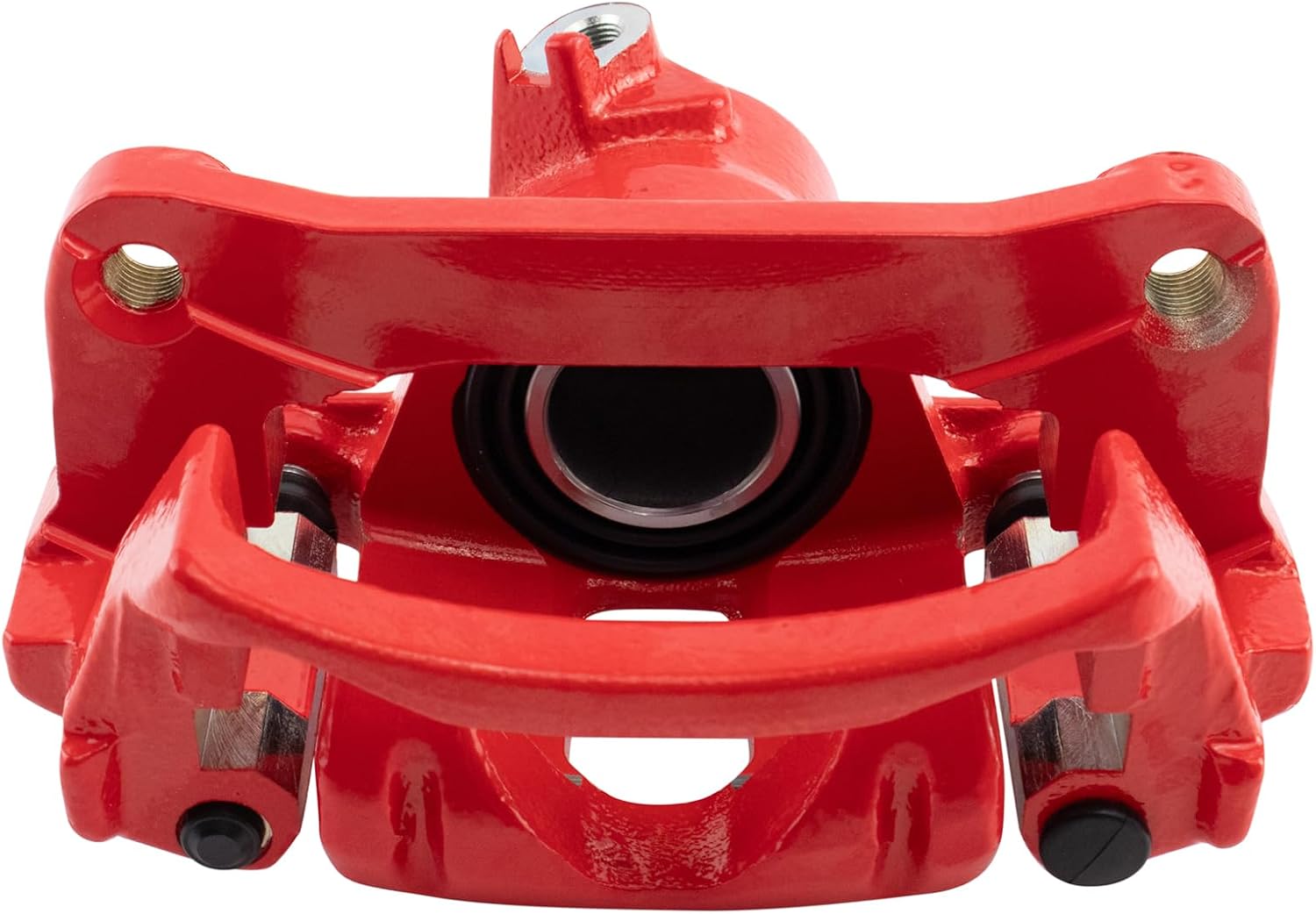 TRQ Performance Rear Brake Pad and Rotor Set Ceramic Drilled Slotted Coated Rotors Calipers Red Compatible with 2010-2014 Toyota FJ Cruiser