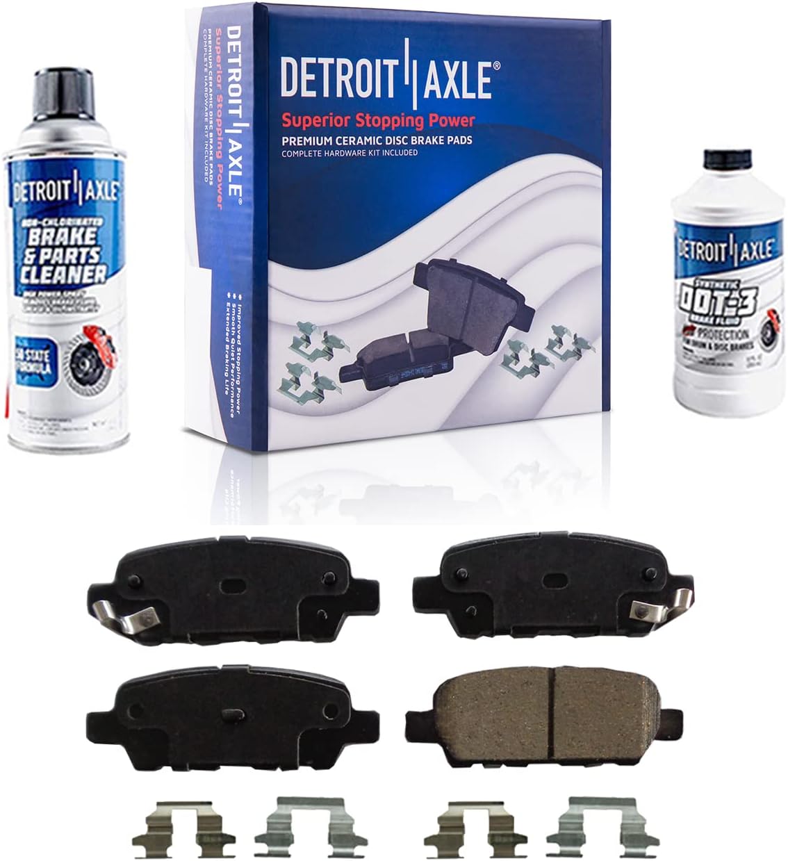 Detroit Axle - Brake Kit for 2002-2006 Nissan Altima Drilled Brake Rotors Ceramic Brakes Pads Brake Calipers 2003 2004 2005 Replacement [11.65 inch Front & 11.46 inch Rear Rotors]