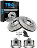 TRQ Front Brake Pad and Rotor Set Ceramic Vented Rotors Calipers Compatible with 2000-2003 Pontiac Bonneville