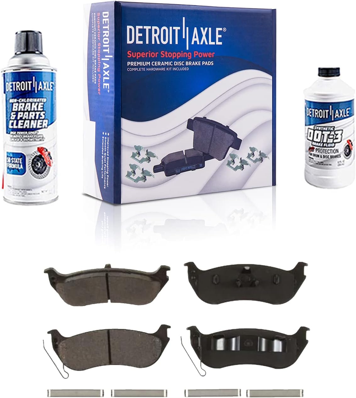 Detroit Axle - Rear Brake Kit for 06-10 Ford Explorer Sport Trac Mercury Mountaineer, Ceramic Brake Pads Disc Brake Calipers 2006 2007 2008 2009 2010 Replacement
