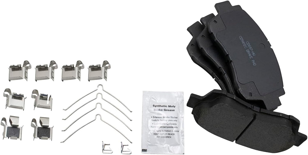 TRQ Front and Rear Brake Pad and Rotor Set Ceramic Vented Solid Rotors Compatible with 1995-1997 Toyota Avalon
