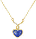 DOVRAN 14K Solid Gold Cat/Butterfly/Heart/Teardrop Necklace for Women 14K Gold Opal/Lapis Lazuli/Black Onyx Pendant Jewelry Gift for Women