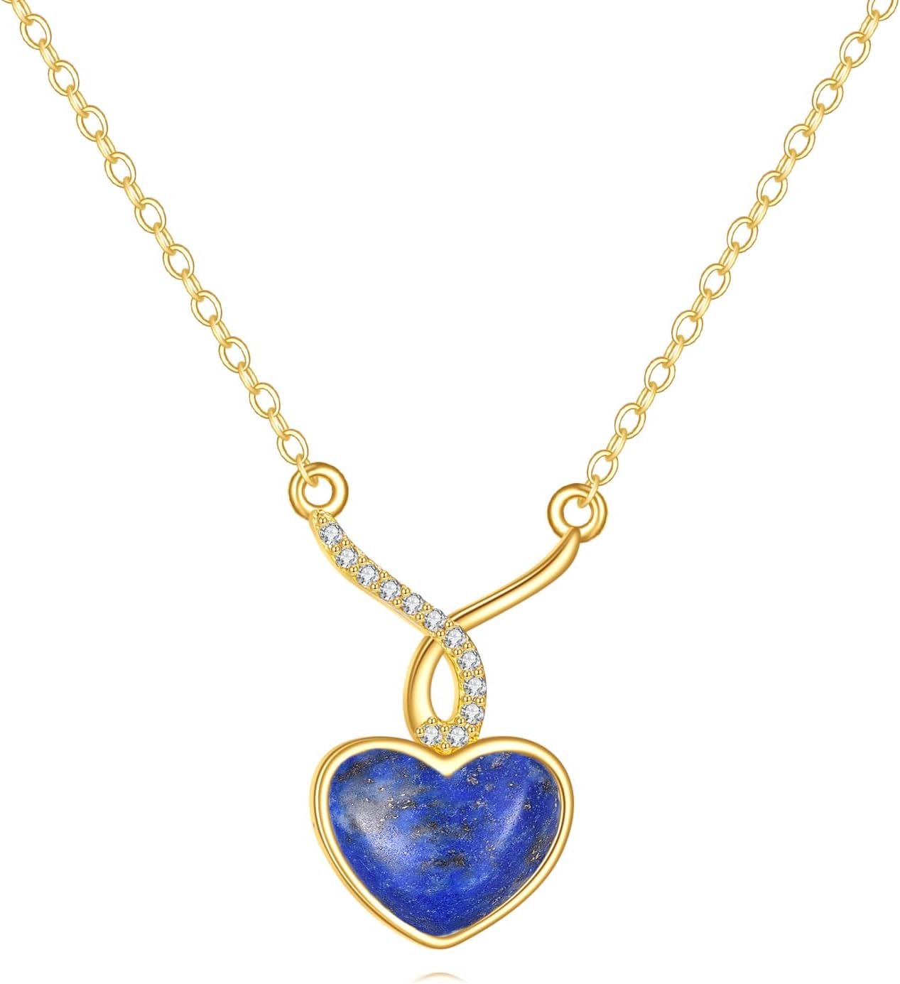DOVRAN 14K Solid Gold Cat/Butterfly/Heart/Teardrop Necklace for Women 14K Gold Opal/Lapis Lazuli/Black Onyx Pendant Jewelry Gift for Women