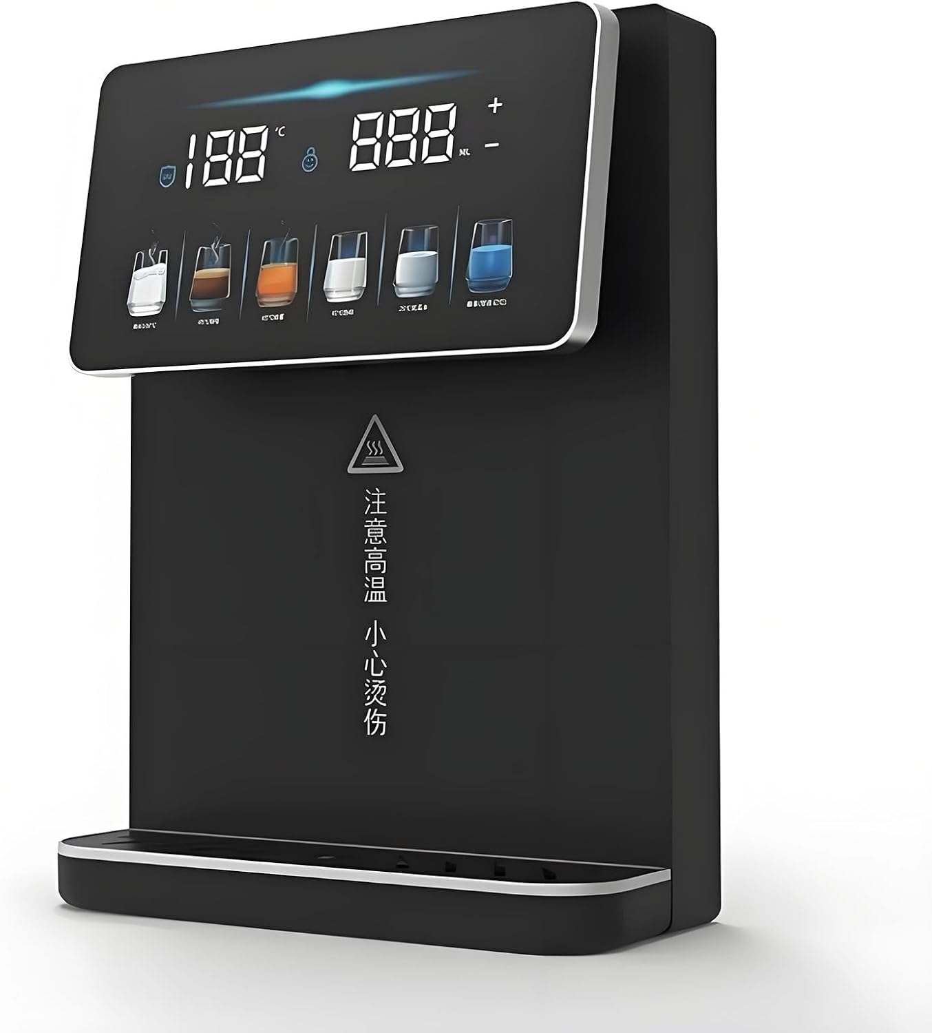 Wall-Mounted Mains Fed Unit Water Dispenser, Automatic Kitchen Cold Despenser with Safety Children's Lock, Hot Water 20L/h, for House Hold/Office(Black)