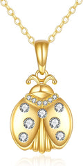 KECHO 14K Gold Red Cardinal/Hummingbird/Ladybug/Dragonfly Necklace Gifts for Women Pendant Memorial Jewelry