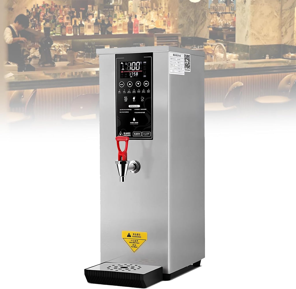 Commercial Water Boiler, Commercial Hot Water Dispenser, Temperature Adjustable, LCD Touchscreen, 60L/H Large Output, for Boba Tea Coffee Office Restaurant Silver